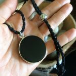 Colgante de Obsidiana con aro en plata