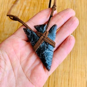 Obsidiana 12 Colgante punta de flecha de Obsidiana